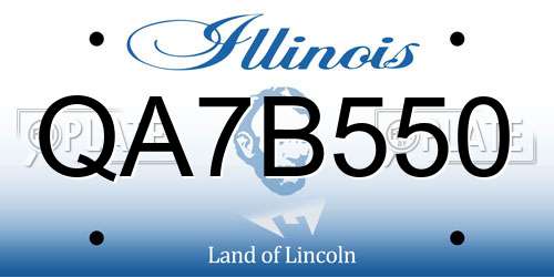 QA7B550 Illinois License Plate