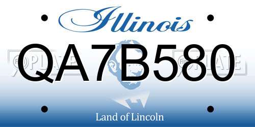 QA7B580 Illinois License Plate