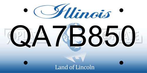 QA7B850 Illinois License Plate