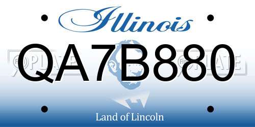 QA7B880 Illinois License Plate