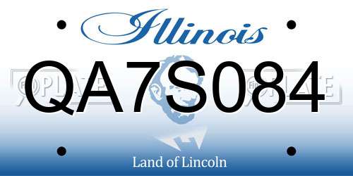 QA7S084 Illinois License Plate