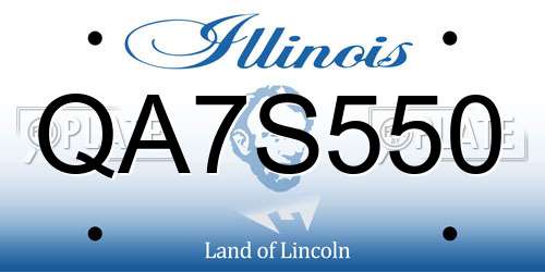 QA7S550 Illinois License Plate