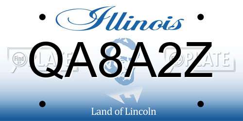 QA8A2Z Illinois License Plate