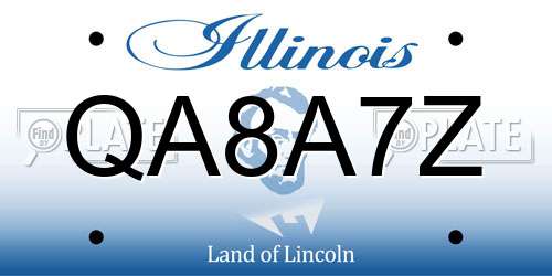 QA8A7Z Illinois License Plate