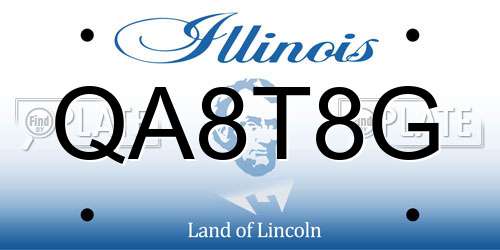 QA8T8G Illinois License Plate