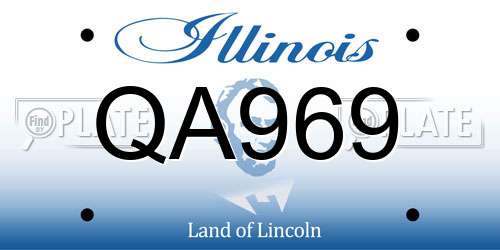 QA969 Illinois License Plate