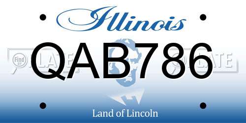 QAB786 Illinois License Plate