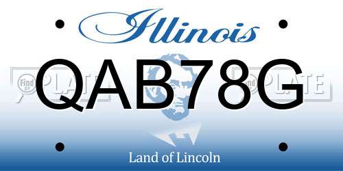 QAB78G Illinois License Plate