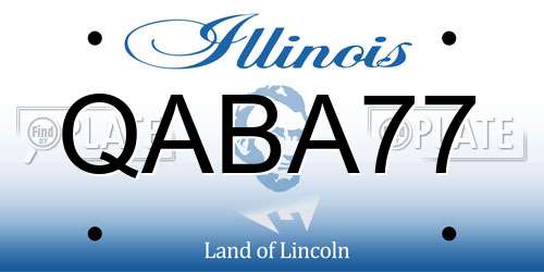 QABA77 Illinois License Plate