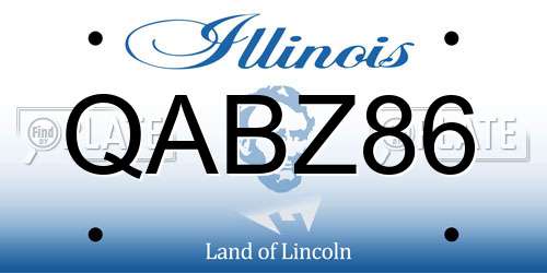 QABZ86 Illinois License Plate