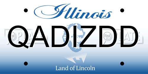 QADIZDD Illinois License Plate