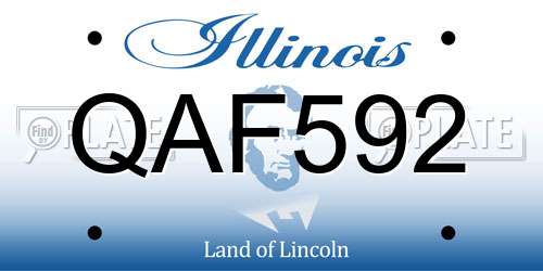 QAF592 Illinois License Plate