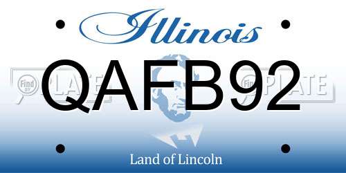 QAFB92 Illinois License Plate