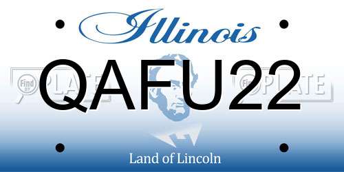 QAFU22 Illinois License Plate