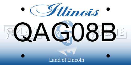 QAG08B Illinois License Plate