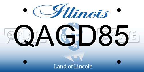 QAGD85 Illinois License Plate