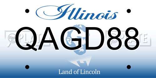 QAGD88 Illinois License Plate