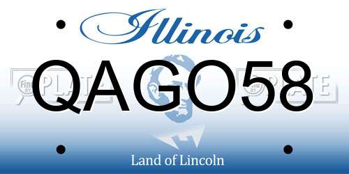 QAGO58 Illinois License Plate