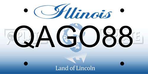 QAGO88 Illinois License Plate