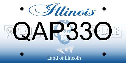 QAP33O Illinois License Plate
