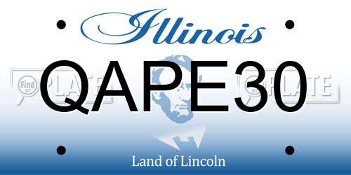 QAPE30 Illinois License Plate