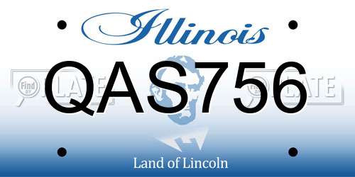 QAS756 Illinois License Plate