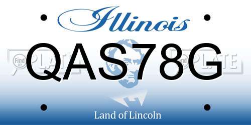 QAS78G Illinois License Plate