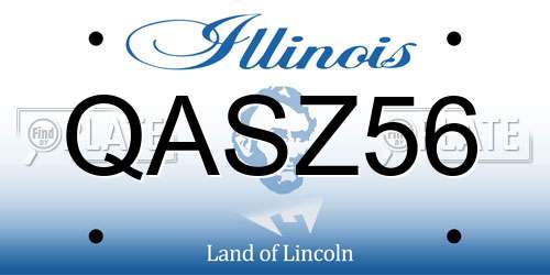 QASZ56 Illinois License Plate