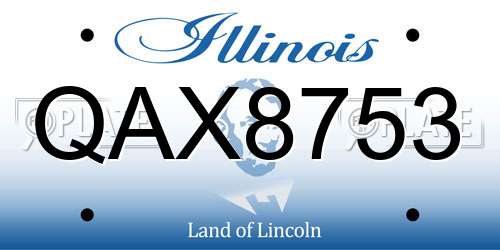 QAX8753 Illinois License Plate