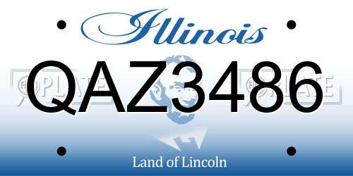 QAZ3486 Illinois License Plate