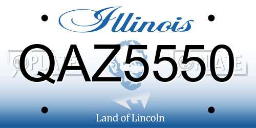 QAZ5550 Illinois License Plate