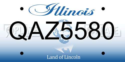 QAZ5580 Illinois License Plate