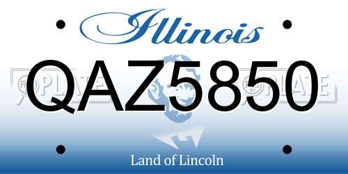 QAZ5850 Illinois License Plate