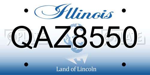 QAZ8550 Illinois License Plate