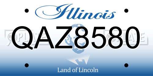 QAZ8580 Illinois License Plate