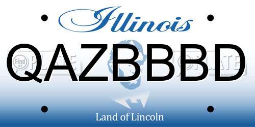 QAZBBBD Illinois License Plate