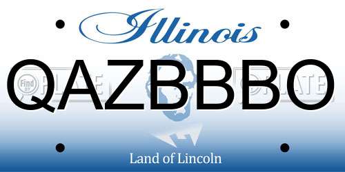 QAZBBBO Illinois License Plate