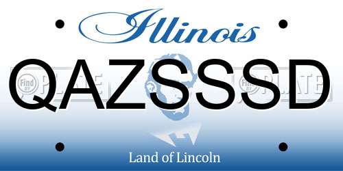 QAZSSSD Illinois License Plate