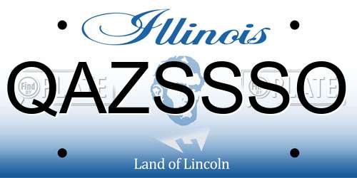 QAZSSSO Illinois License Plate