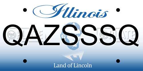 QAZSSSQ Illinois License Plate