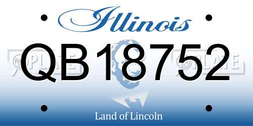 QB18752 Illinois License Plate