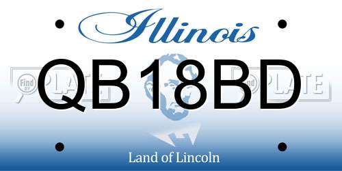 QB18BD Illinois License Plate