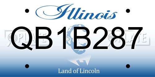 QB1B287 Illinois License Plate