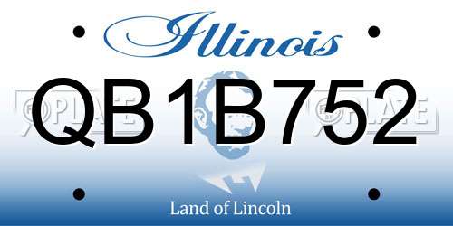 QB1B752 Illinois License Plate