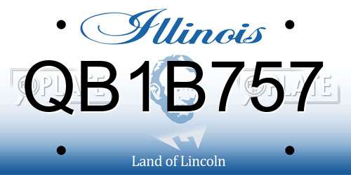 QB1B757 Illinois License Plate