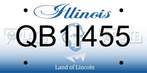 QB1I455 Illinois License Plate
