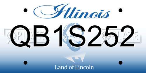 QB1S252 Illinois License Plate