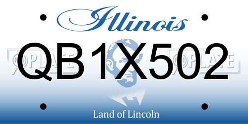 QB1X502 Illinois License Plate