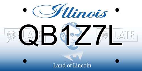 QB1Z7L Illinois License Plate