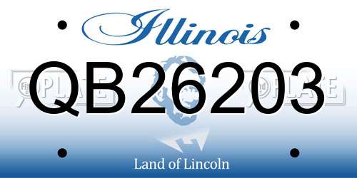 QB26203 Illinois License Plate